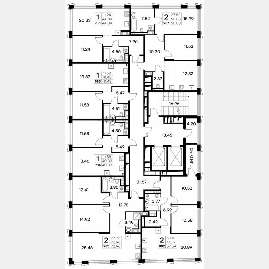 1-к. квартира, 41,2 м², 18/19 эт.