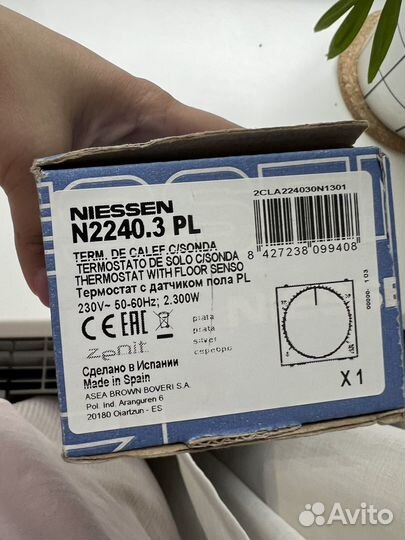 Терморегулятор abb zenit серебро