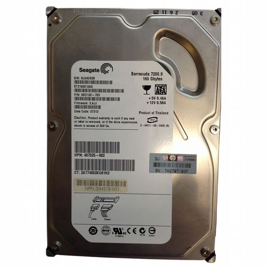 [407525-002] Жесткий Диск Hp 160gb Sata3.5" Hdd 407525-002