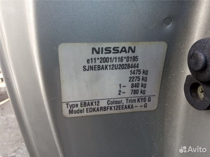 Разбор на запчасти Nissan Micra K12E