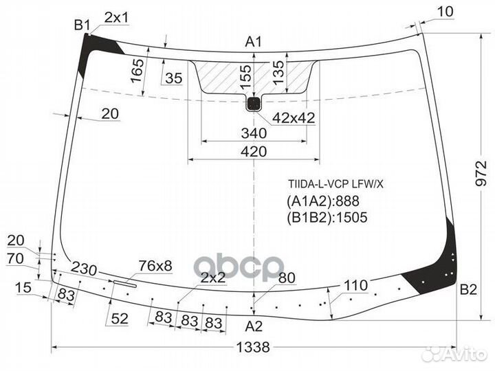 Стекло лобовое nissan tiida 4/5D 04-14 tiida-L