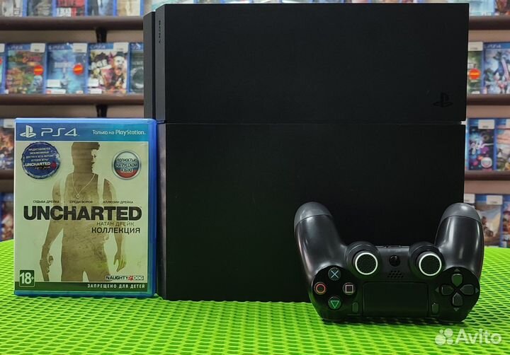 PlayStation 4 fat 1000GB (1208) + игра Uncharted