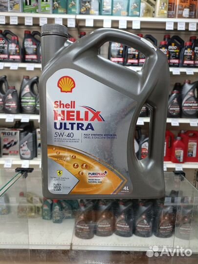 Масло Shell Helix Ultra 5W-40, синтетическое 4л