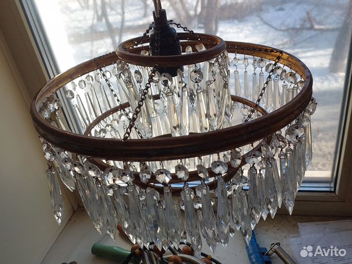 Люстра хрустальная чехия бу