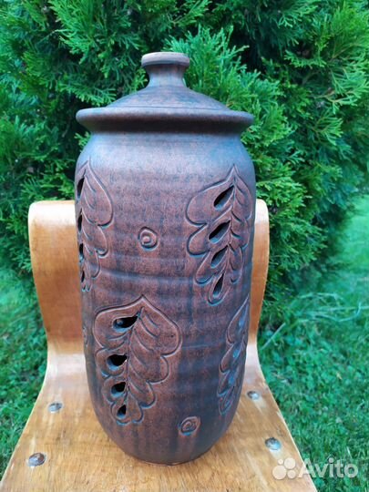 Емкость для хранения лука и чеснока из глины