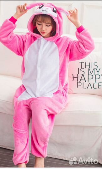 Пижама-кигуруми Заяц розовый костюм рост 110-135см