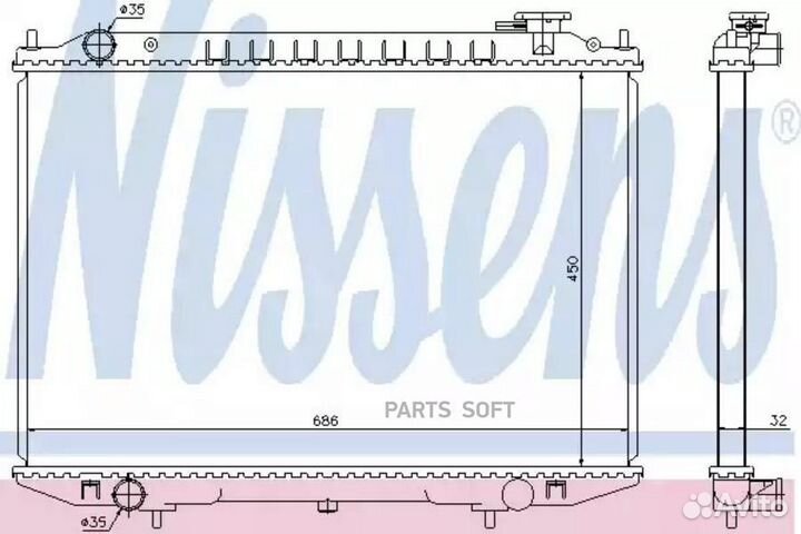 Радиатор охлаждения двс nissan pick UP (D22) (1997