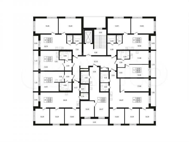 3-к. квартира, 68,8 м², 7/9 эт.