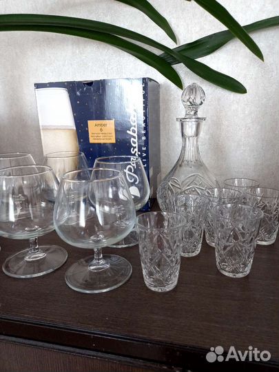 Бокалы для коньяка, шампанского, стопки, графин