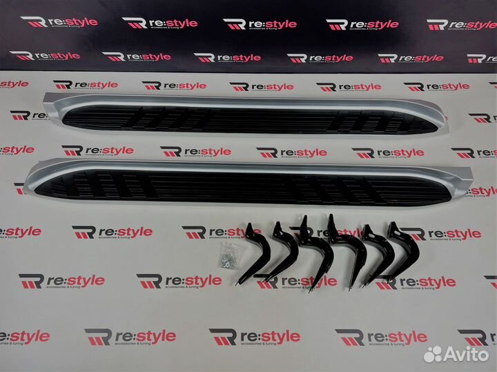 Подножки Land Cruiser Prado 120 Серебро