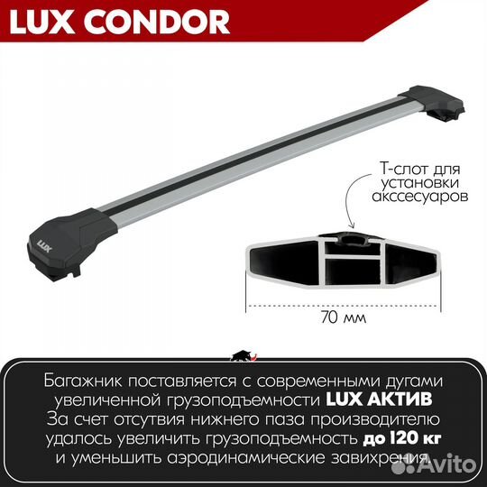 Багажник condor Silver Geely Emgrand X7 2010-2021