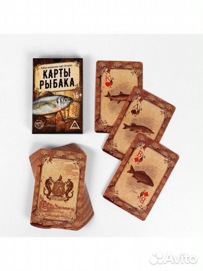 Игральные «Карты рыбака», 36 карт