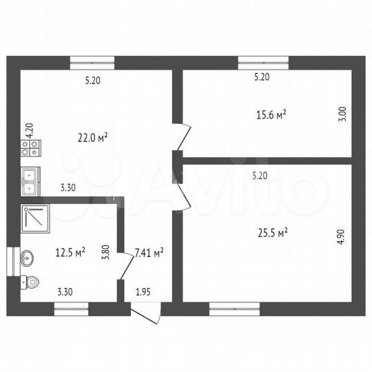 Дом 87,8 м² на участке 5 сот.