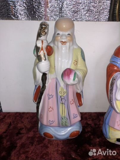 Большие фарфоровые статуэтки Мудрецы Китай