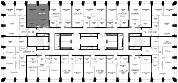 1-к. квартира, 43,1 м², 11/55 эт.