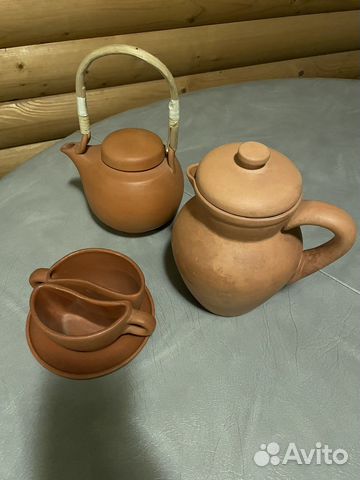 Лот:Кувшин+ чайник+ чашки (инь- янь)