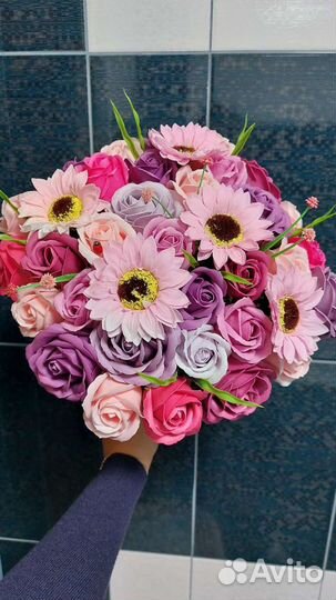 Букет из мыльных цветов