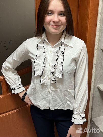 Рубашка блузка детская школьная 120-140 см