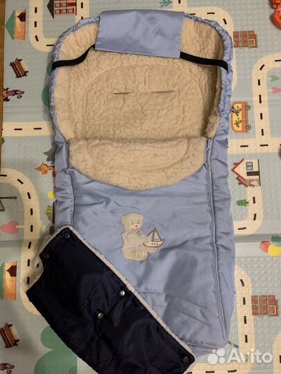 Зимний конверт в коляску + муфта для рук