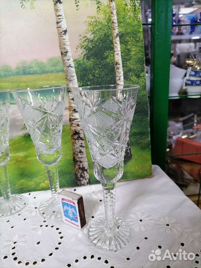 Бокалы фужеры хрусталь СССР, h 19,5 см, 5 шт