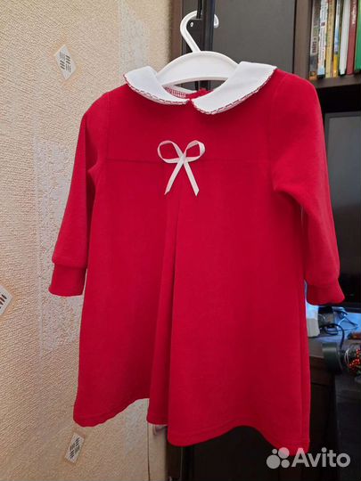 Велюровое платье для девочки 86