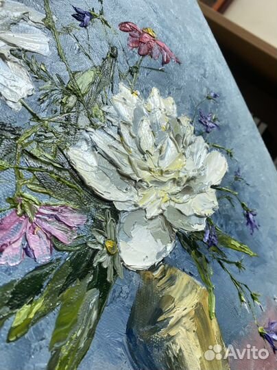 Картина маслом на холсте цветы