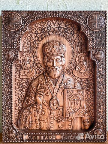Икона Николая Чудотворца (из дерева)