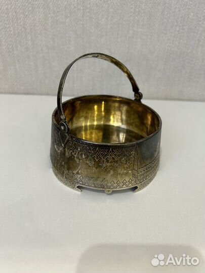 Сахарница серебро 84 пробы