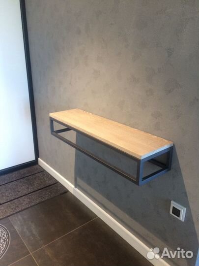 Полка консоль лофт из дуба