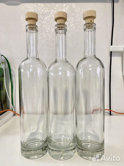 Бутылка стеклянная 0,5 и 0,7 с пробкой