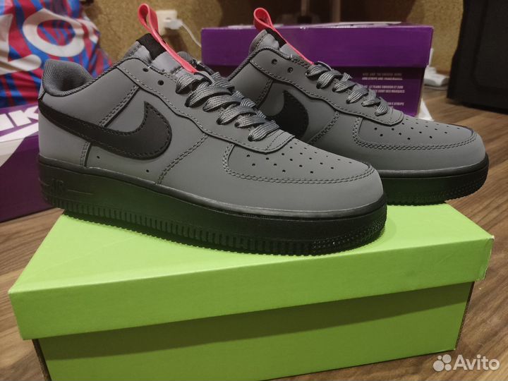 Кроссовки nike air force 1 low black нубук 43 люкс