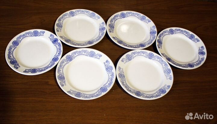6 мелких тарелок (80-е года СССР) - Конаково