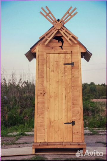 Дачный туалет деревянный прямоугольник сеп 299