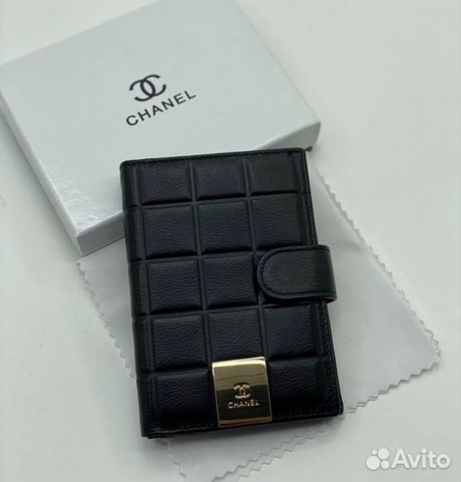 Обложка для автодокументов и паспорт Chanel кожа