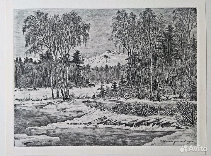 Офорты, гравюры, пейзажи, художник В. И. Смирнов