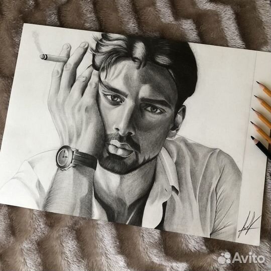 Портрет по фото карандашом