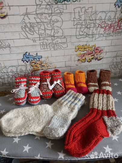 Носки мужские шерстяные, женские, пинетки