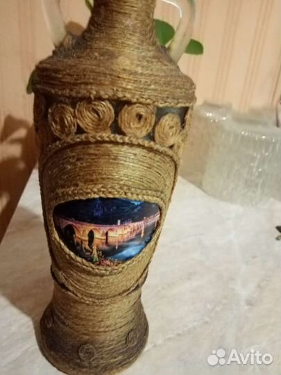 Декоративная бутылка и кувшин керамика