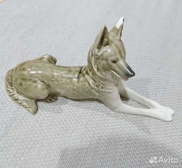 Фарфоровая собака лфз СССР на реставрацию
