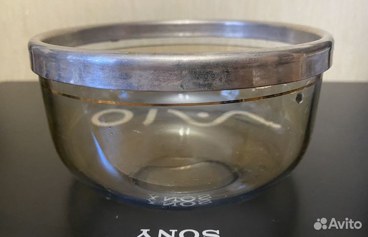 Ваза стекло с металлическим ободком СССР