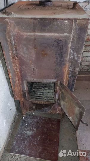 Буржуйка печь большая котёл водяной
