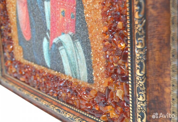 Икона в янтарной обсыпке 
