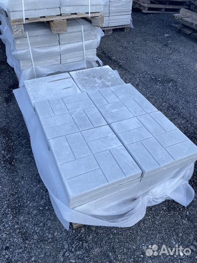 Плитка тротуарная 8 Кирпичей 400х400х50 серый цвет