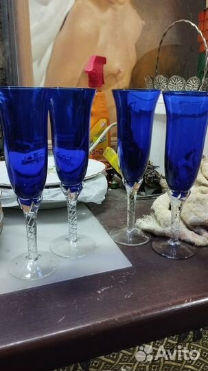 Фужеры цветной хрусталь
