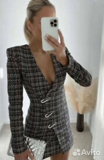 Твидовое платье zara