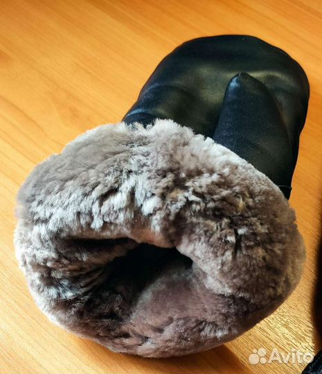 Рукавицы меховые кожаные мужские