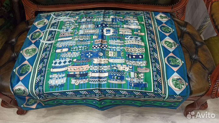 Итальянский шелковый платок ручной подгиб 95см