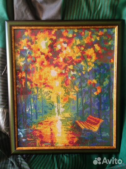 Картина осень вышита алмазная мозайка имеется в на