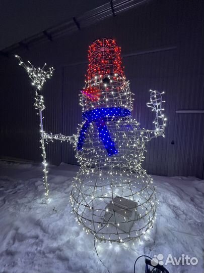 Световая фигура. Снеговик