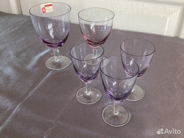 Бокалы цветное стекло разные винтаж
